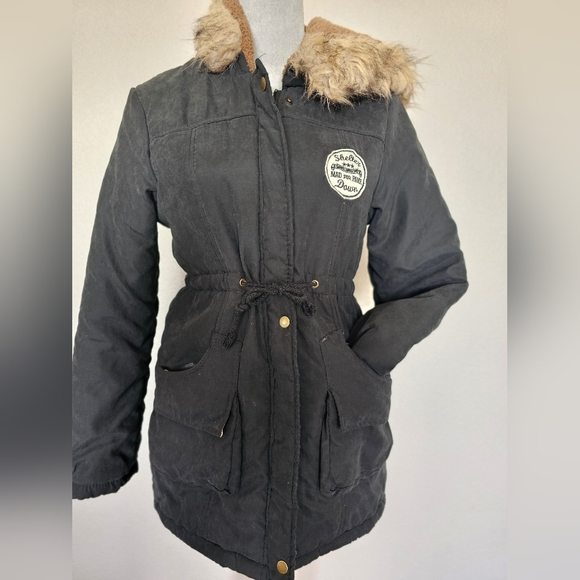 Womens Warm Long Coat Fur Fleece Hooded Jacket Zip Up Winter Parka Coat - Picture 2 of 15